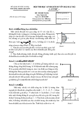 Đề thi đề nghị môn Vật lý 10 thời gian làm bài 180 phút. Hội thi học sinh giỏi duyên hải Bắc Bộ